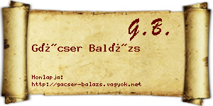Gácser Balázs névjegykártya