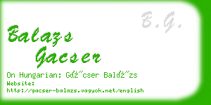 balazs gacser business card